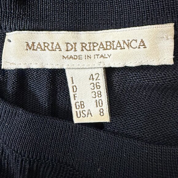 Maria Di Ripabianca Cardigan Short Sleeve- Twin Sweater Set Black Sz 8 - Picture 2 of 14